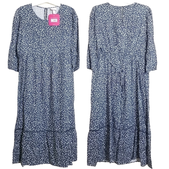 Isabel Maternity by Ingrid & Isabel Dresses & Skirts - Isabel Maternity Blue Waterspot Maternity Midi XS